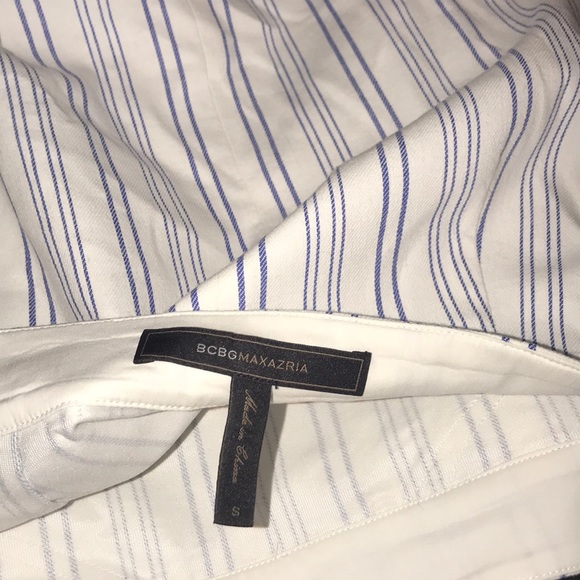 BCBGMAXAZRIA Beckett White Blue Striped Mini Skirt - Picture 4 of 4